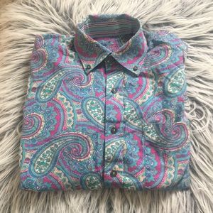 Paisley long sleeve button down shirt